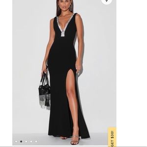 NWT Lulu’s rhinestone mermaid maxi dress XS